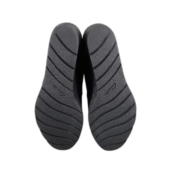 Clarks Shoes Women 7.5 Bootie Wedge Fashion Comfort Leather Classic Chukka Black - Picture 9 of 12